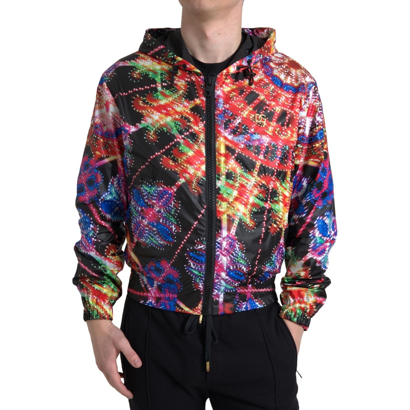 Dolce & Gabbana Multicolor Full Zip Hooded Sweater Dolce & Gabbana