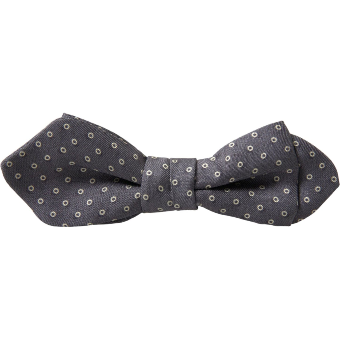 Dolce & Gabbana Elegant Silk Gray Polka Dot Bow Tie Dolce & Gabbana