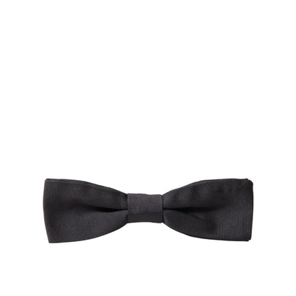 Dolce & Gabbana Dark Gray Silk Adjustable Neck Men Papillon Bow Tie