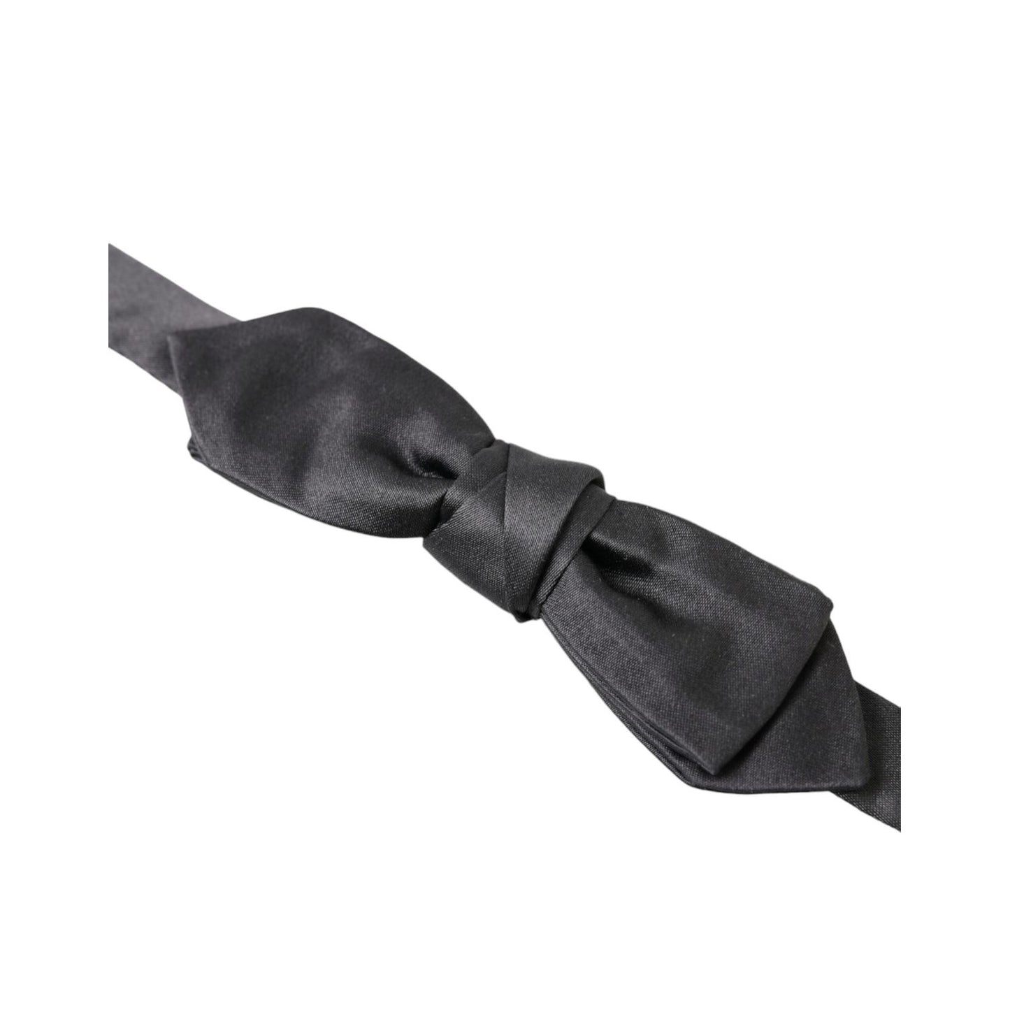 Dolce & Gabbana Dark Gray Silk Adjustable Neck Men Papillon Bow Tie