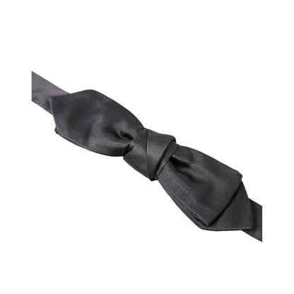 Dolce & Gabbana Dark Gray Silk Adjustable Neck Men Papillon Bow Tie