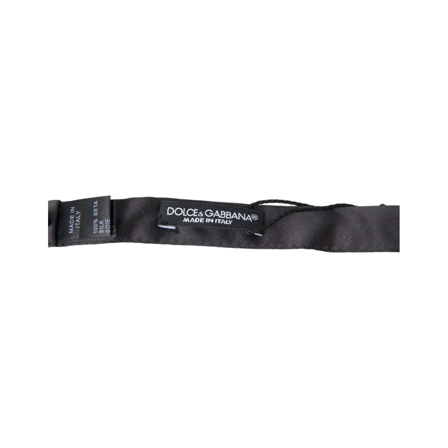 Dolce & Gabbana Dark Gray Silk Adjustable Neck Men Papillon Bow Tie