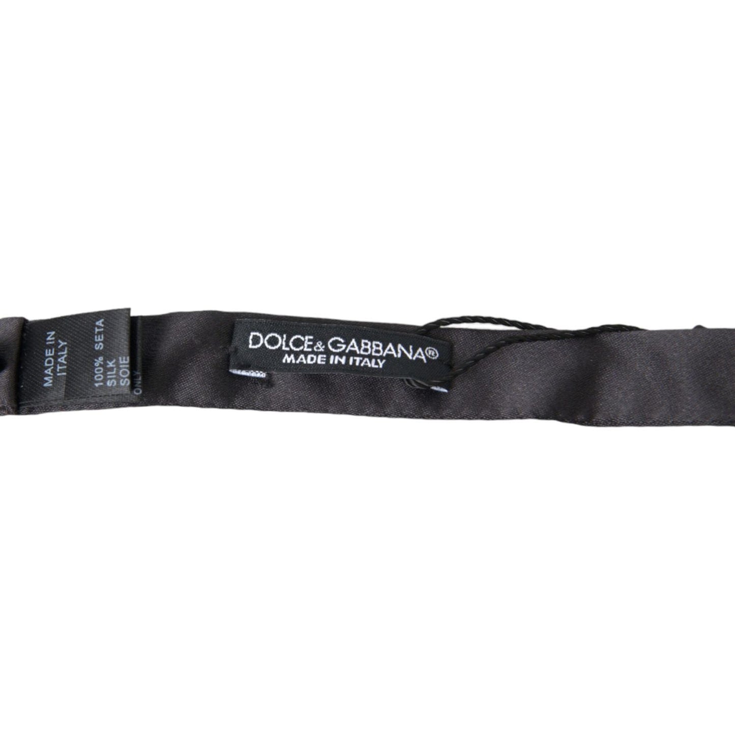 Dolce & Gabbana Elegant Anthracite Silk Bow Tie Dolce & Gabbana