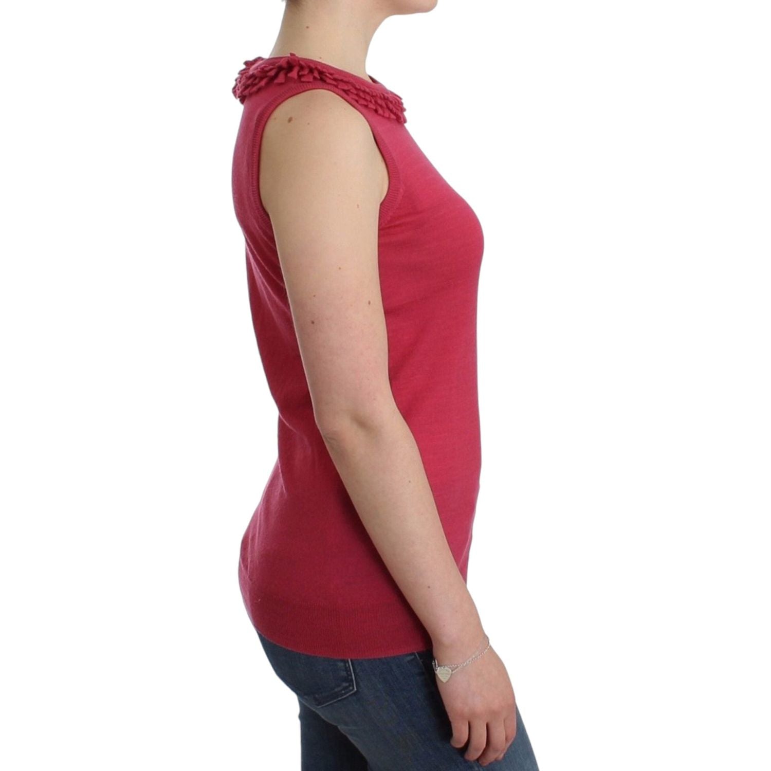 John Galliano Pink wool knit top