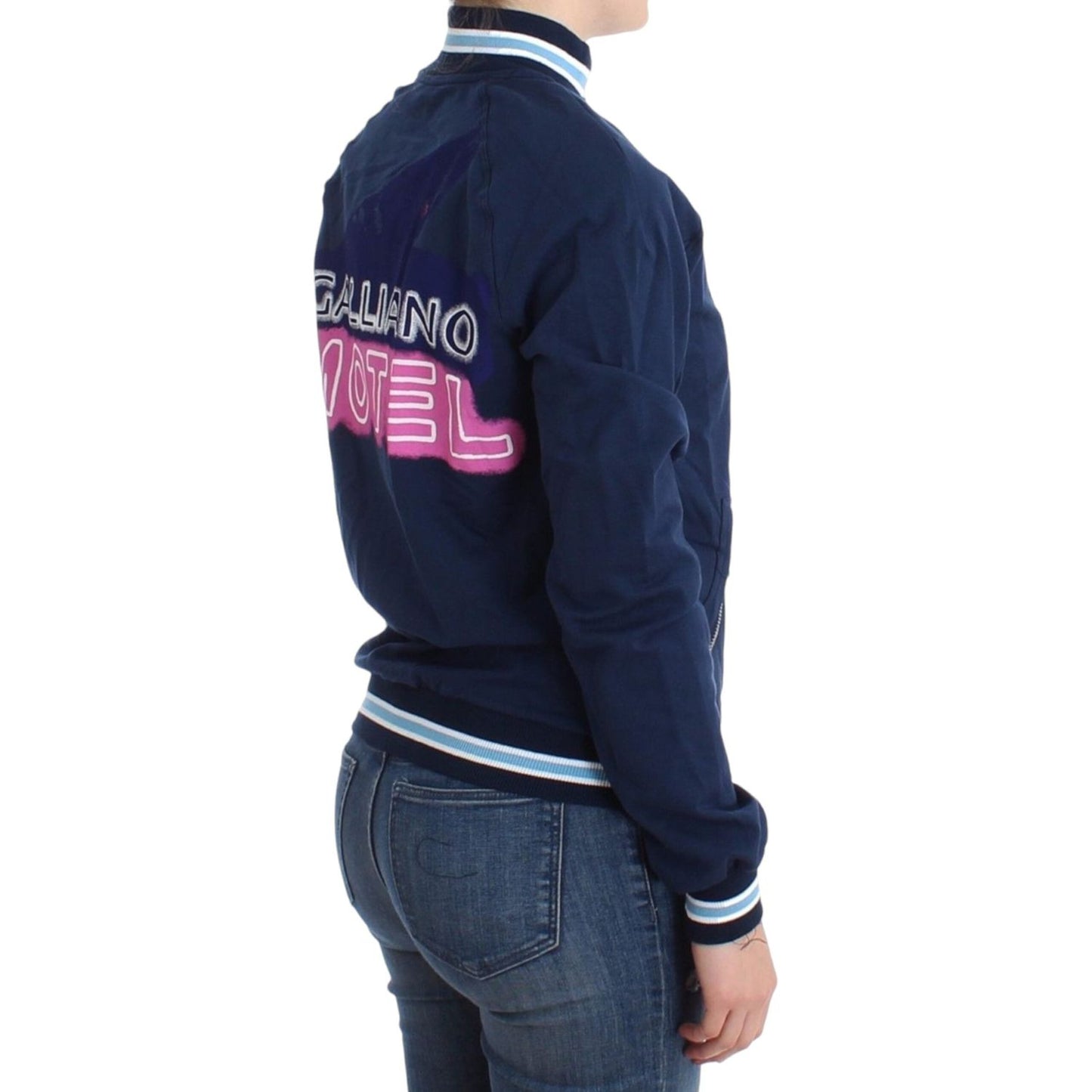 John Galliano Blue zip cotton cardigan