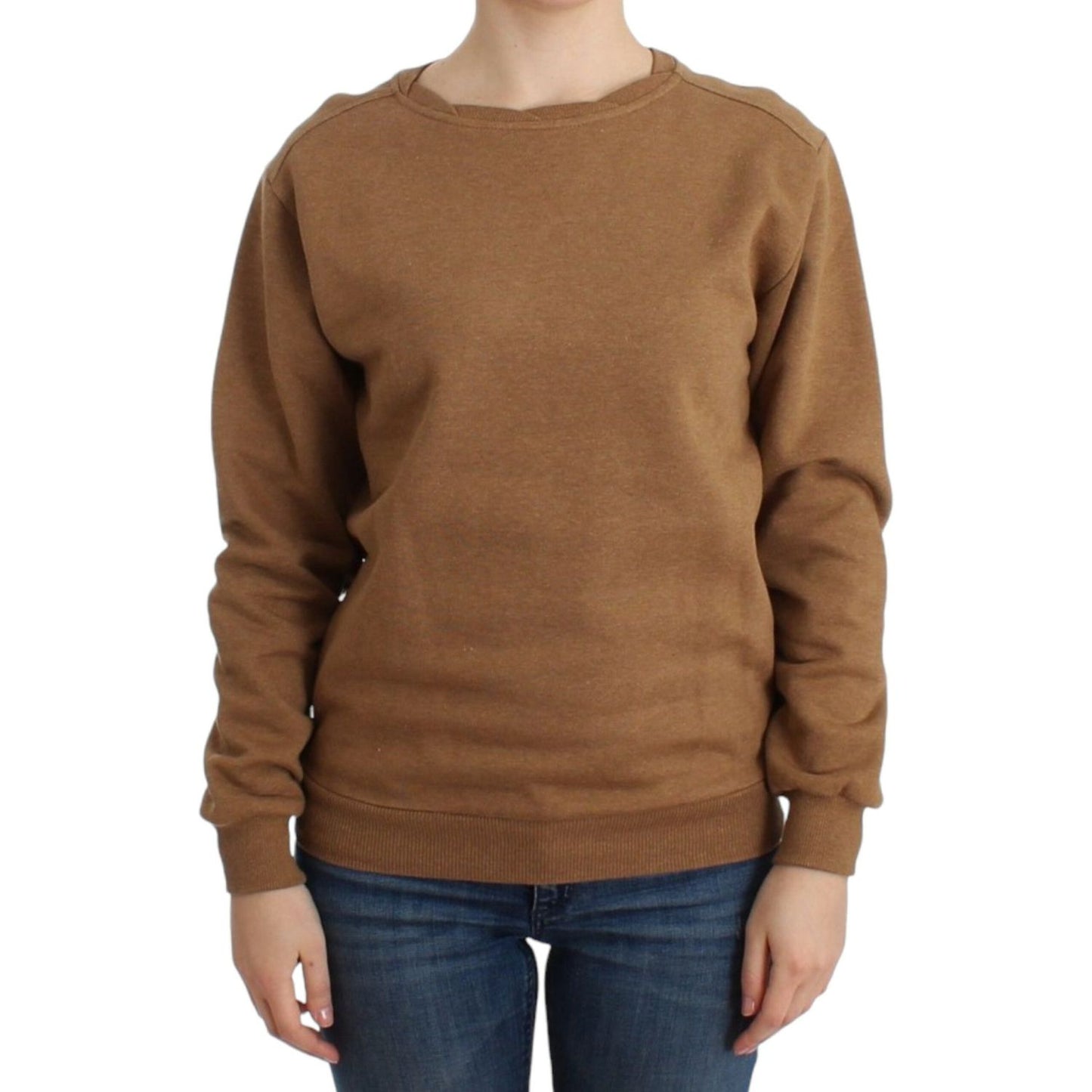 John Galliano Chic Brown Crewneck Cotton Sweater John Galliano