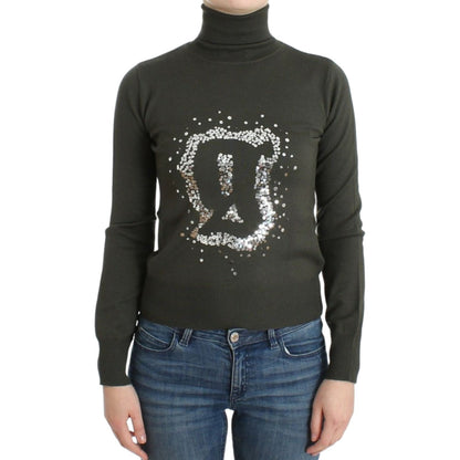 John Galliano Green wool turtleneck sweater