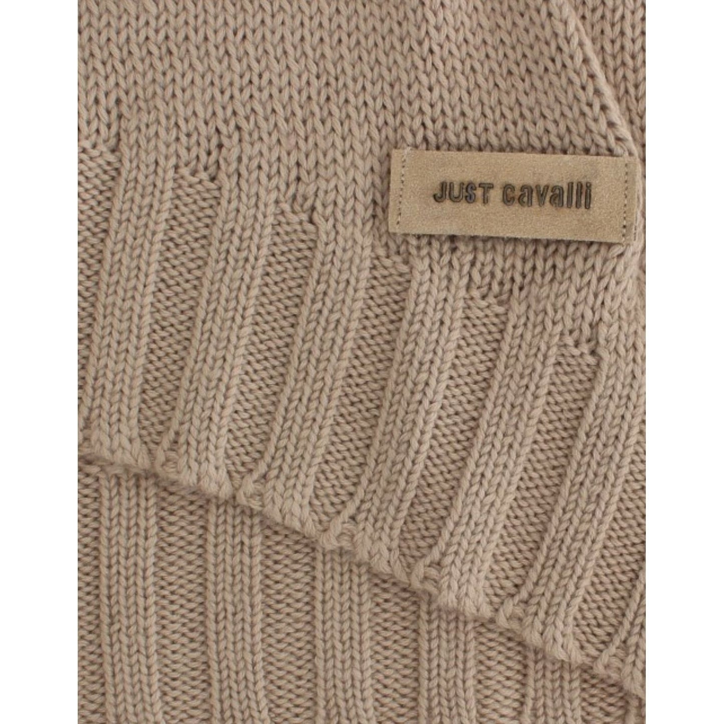 Cavalli Beige knitted wool sweater