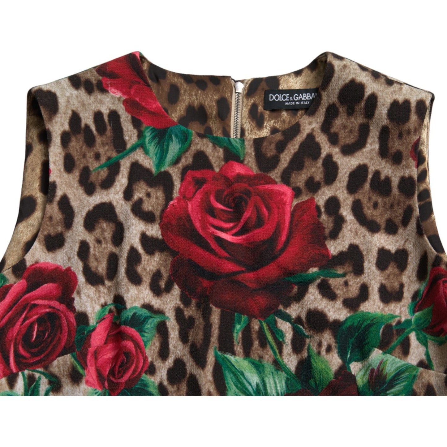 Dolce & Gabbana Elegant Leopard Floral A-Line Dress Dolce & Gabbana