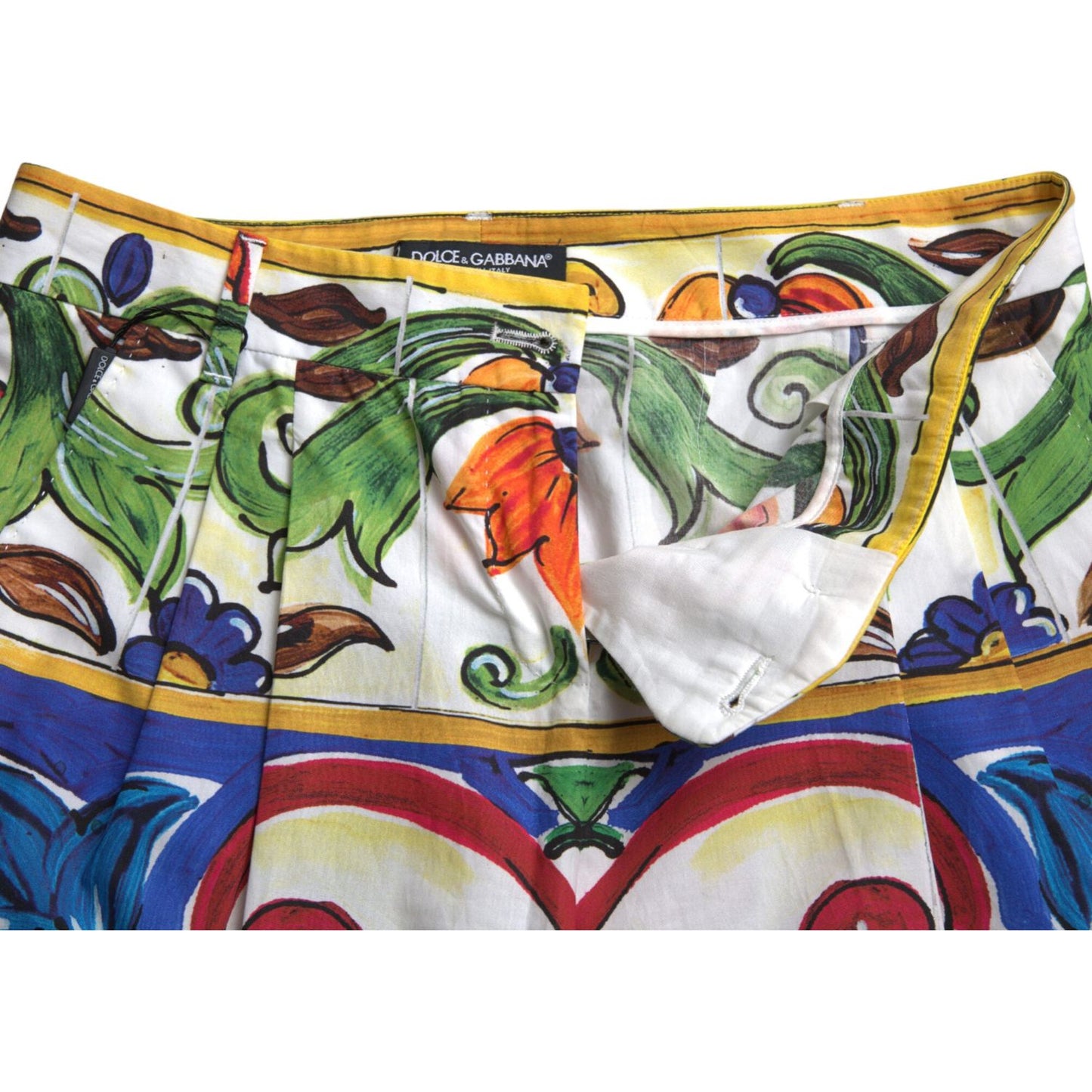 Dolce & Gabbana Majolica Print Tapered Cotton Pants Dolce & Gabbana