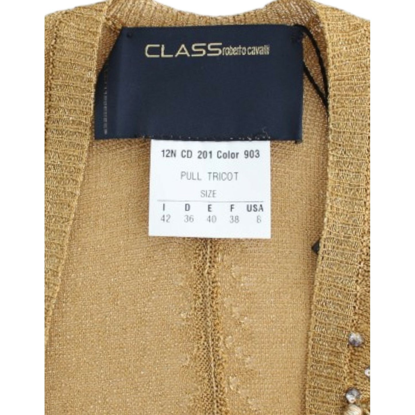 Cavalli Gold embellished gold shrug