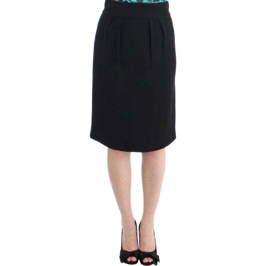 Cavalli Black wool pencil skirt Cavalli