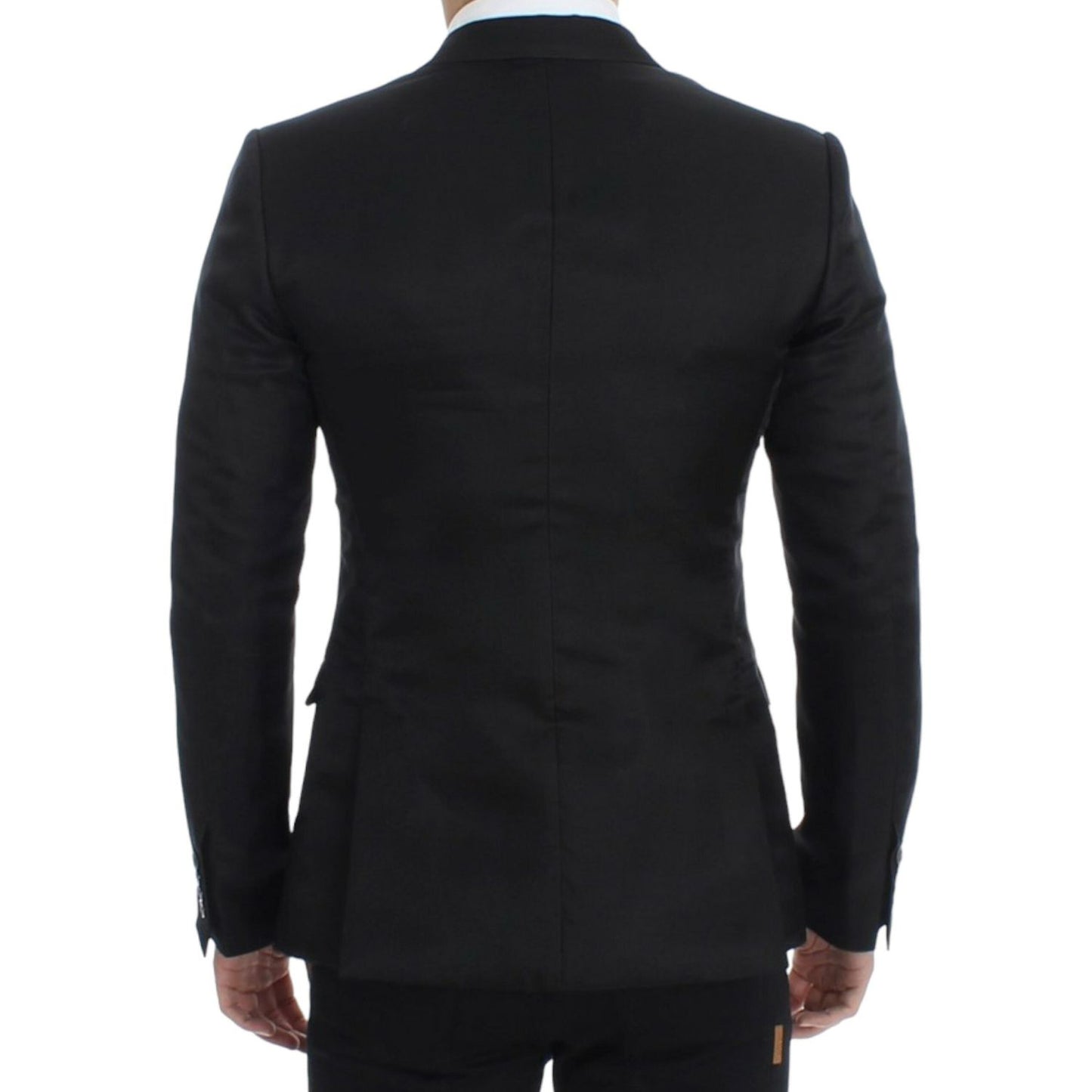 Dolce & Gabbana Black silk slim fit blazer
