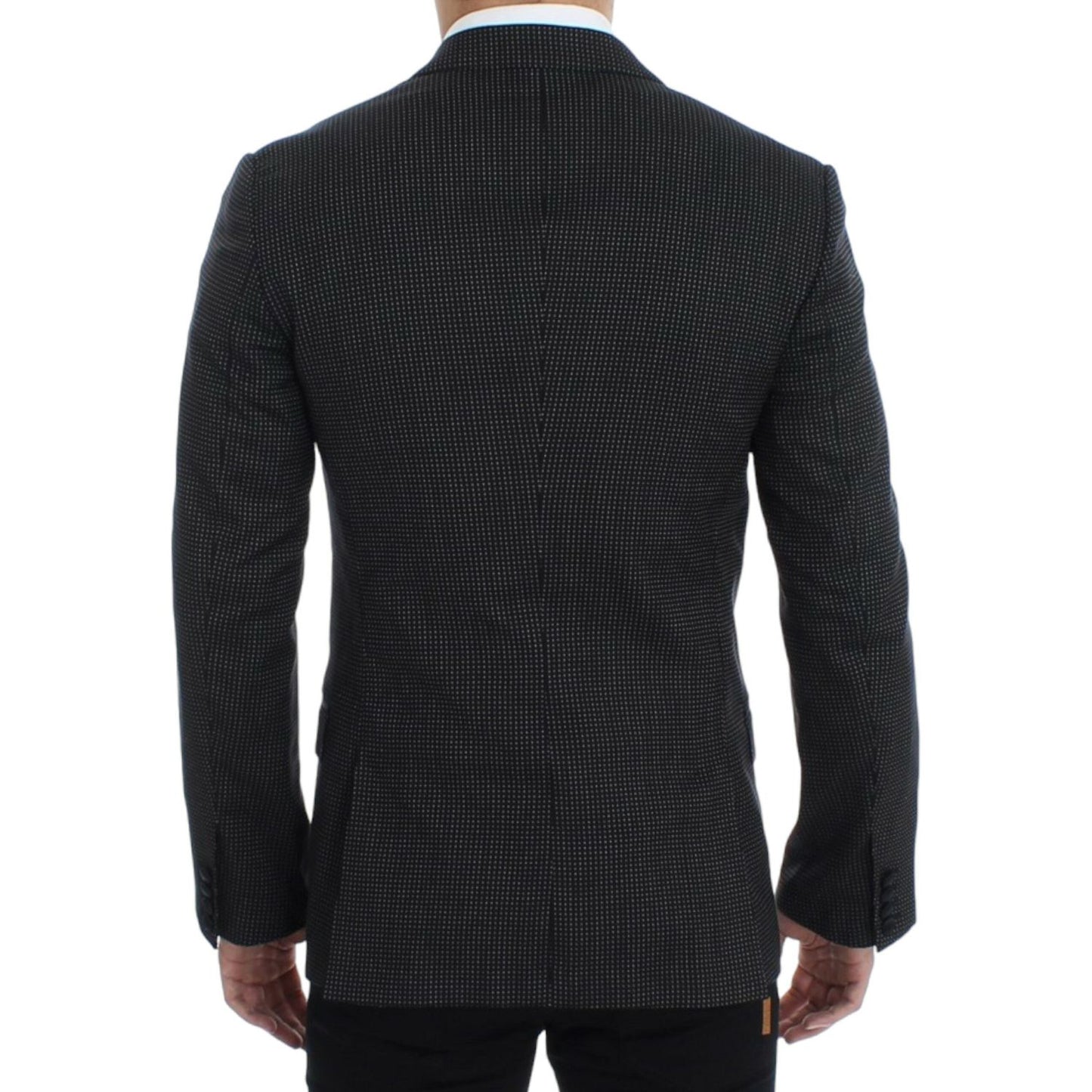 Dolce & Gabbana Elegant Black Polka Dotted Slim Fit Blazer Dolce & Gabbana