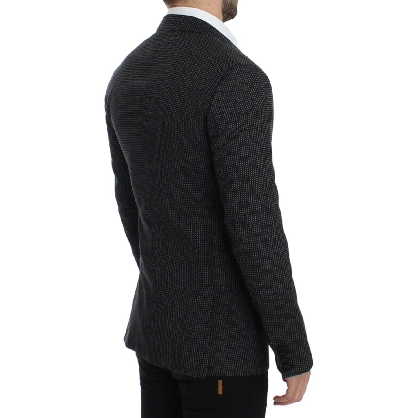 Dolce & Gabbana Elegant Black Polka Dotted Slim Fit Blazer Dolce & Gabbana