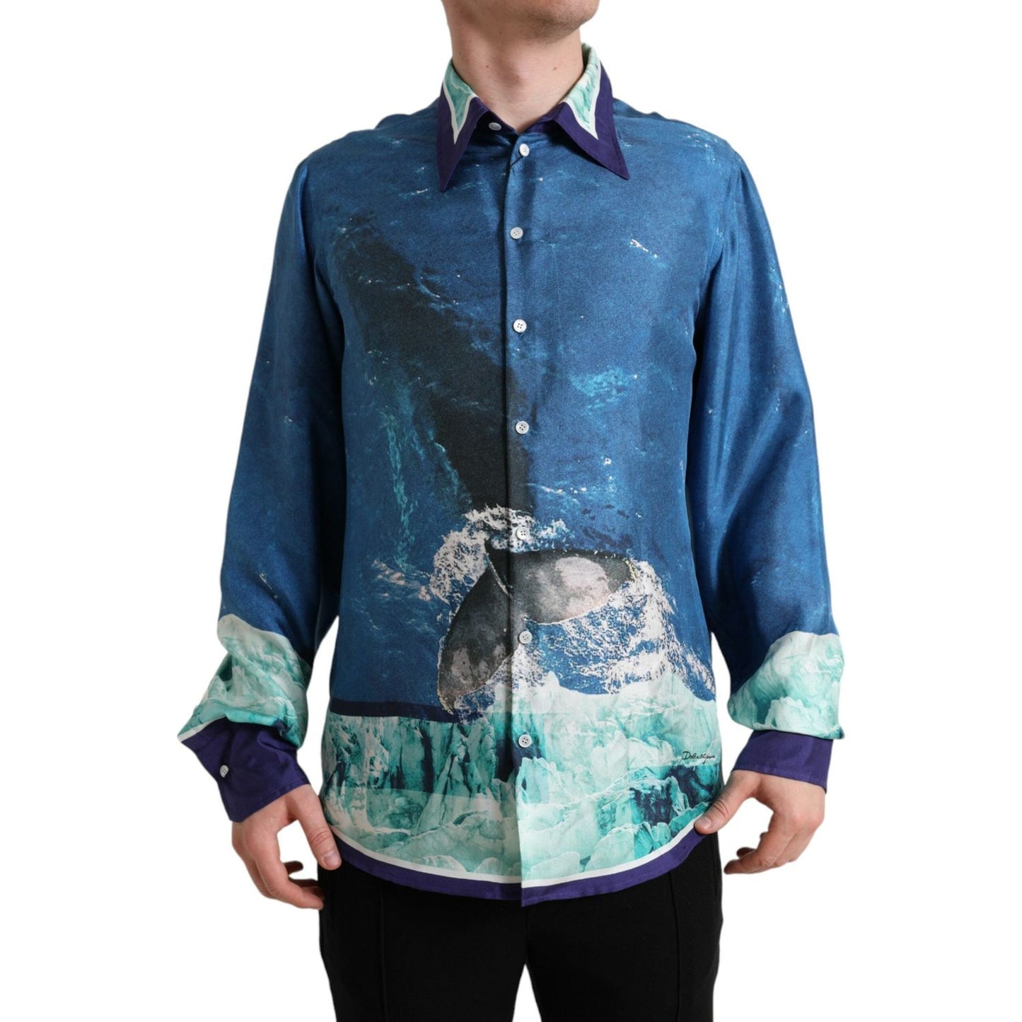 Dolce & Gabbana Elegant Ocean Print Silk Shirt Dolce & Gabbana