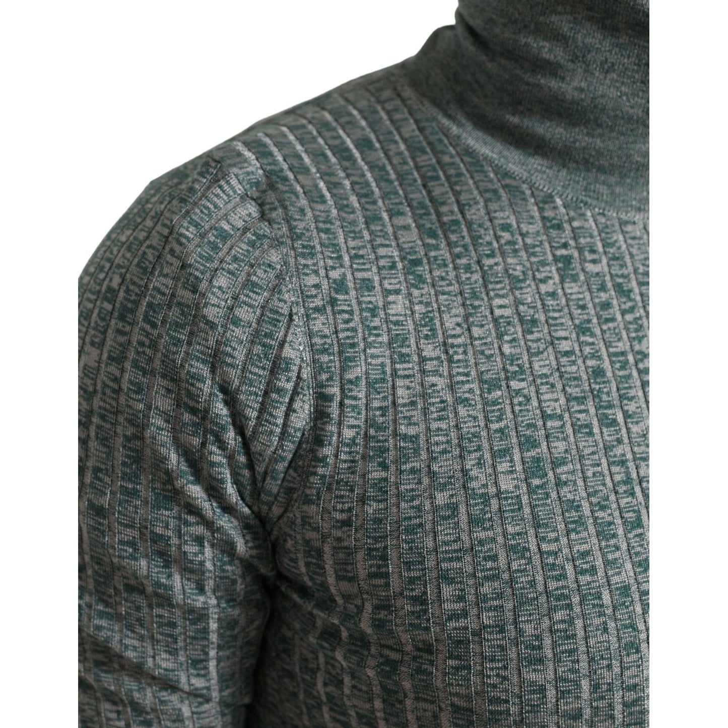 Dolce & Gabbana Green Polyester Turtleneck Pullover Sweater Dolce & Gabbana
