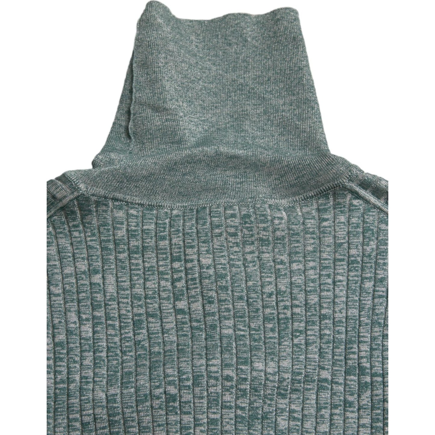 Dolce & Gabbana Green Polyester Turtleneck Pullover Sweater Dolce & Gabbana