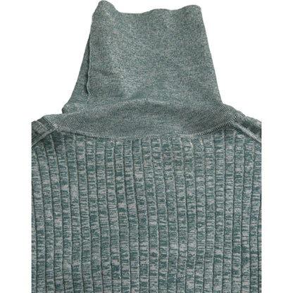 Dolce & Gabbana Green Polyester Turtleneck Pullover Sweater Dolce & Gabbana