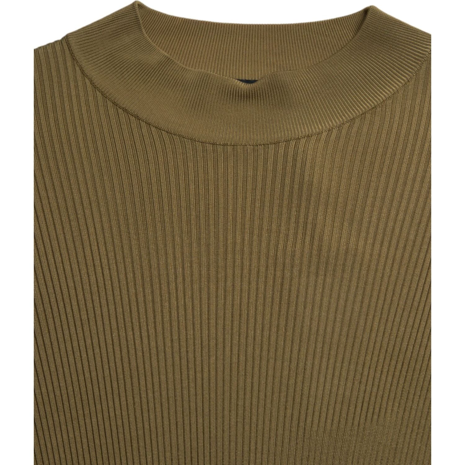 Dolce & Gabbana Army Green Viscose Crewneck Pullover Sweater