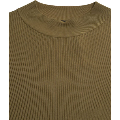 Dolce & Gabbana Army Green Viscose Crewneck Pullover Sweater