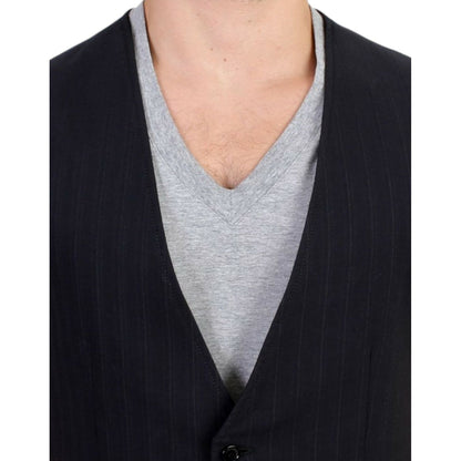Costume National Black striped cotton casual vest