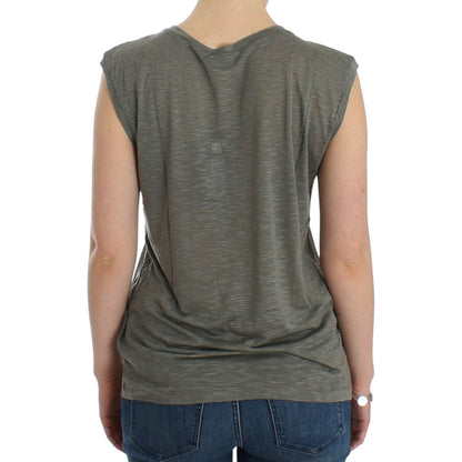 Costume National Gray print sleeveless t-shirt