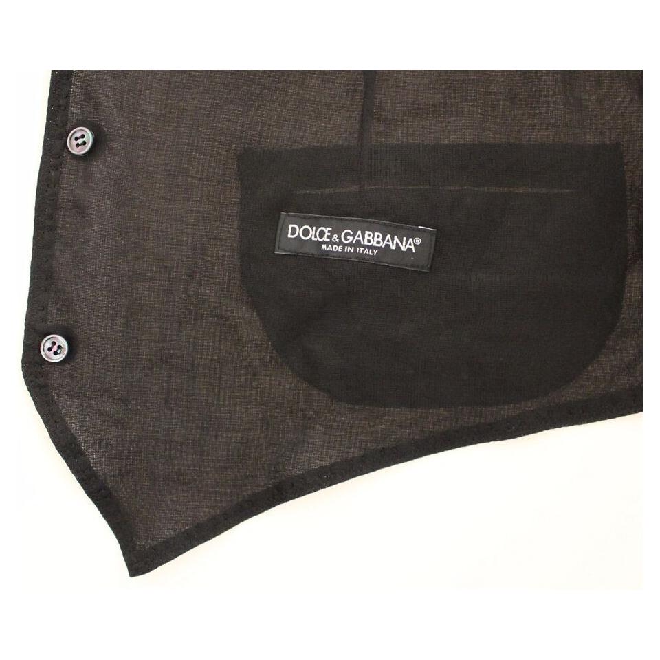 Dolce & Gabbana Elegant Black Wool Dress Vest Dolce & Gabbana