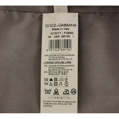 Dolce & Gabbana Gray Cotton Slim Fit Button Front Dress Vest