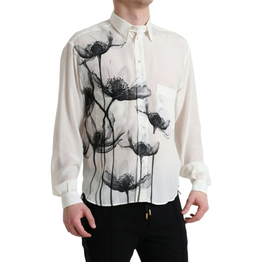 Dolce & Gabbana Elegant Floral Silk Dress Shirt Dolce & Gabbana