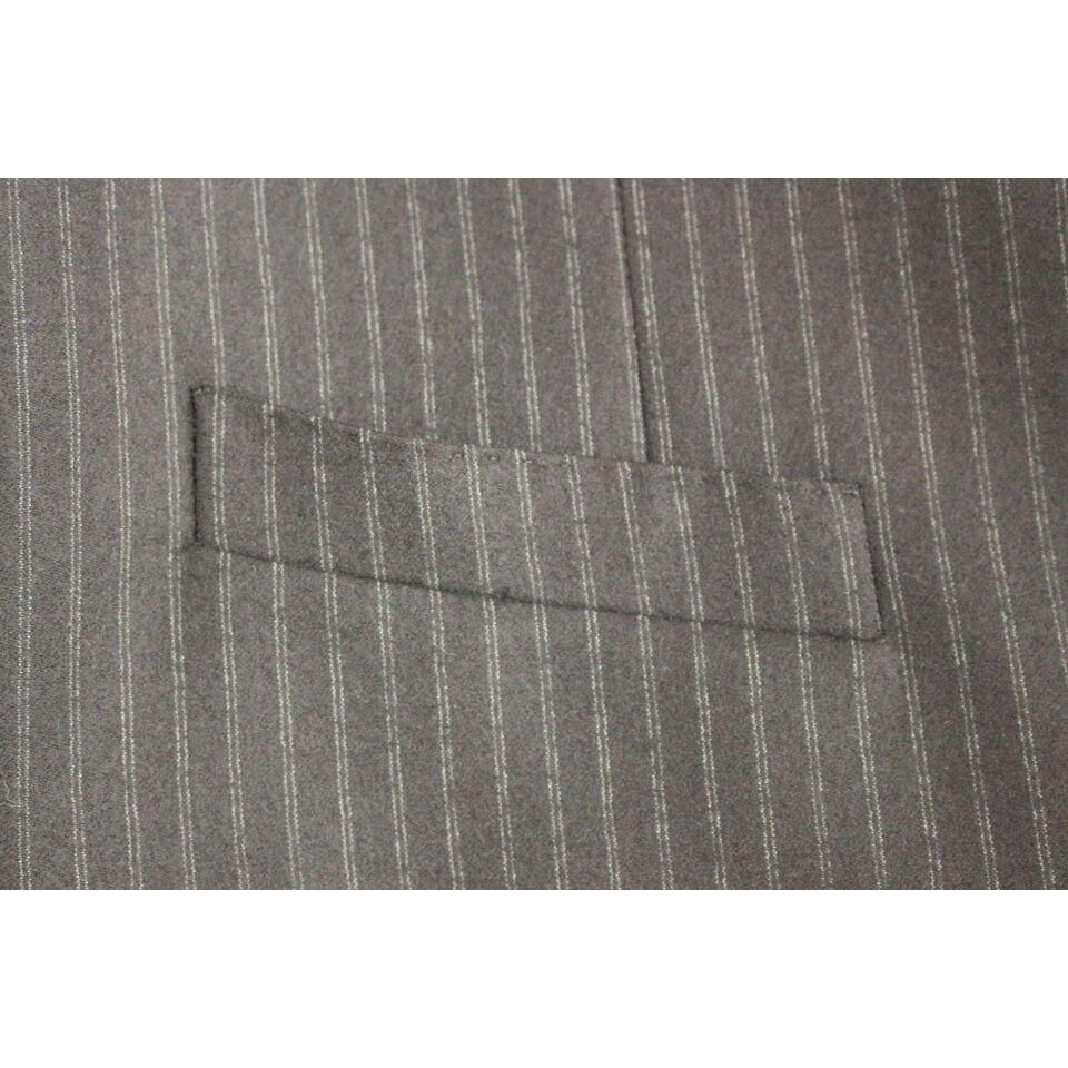 Dolce & Gabbana Black Striped Wool Single Breasted Vest