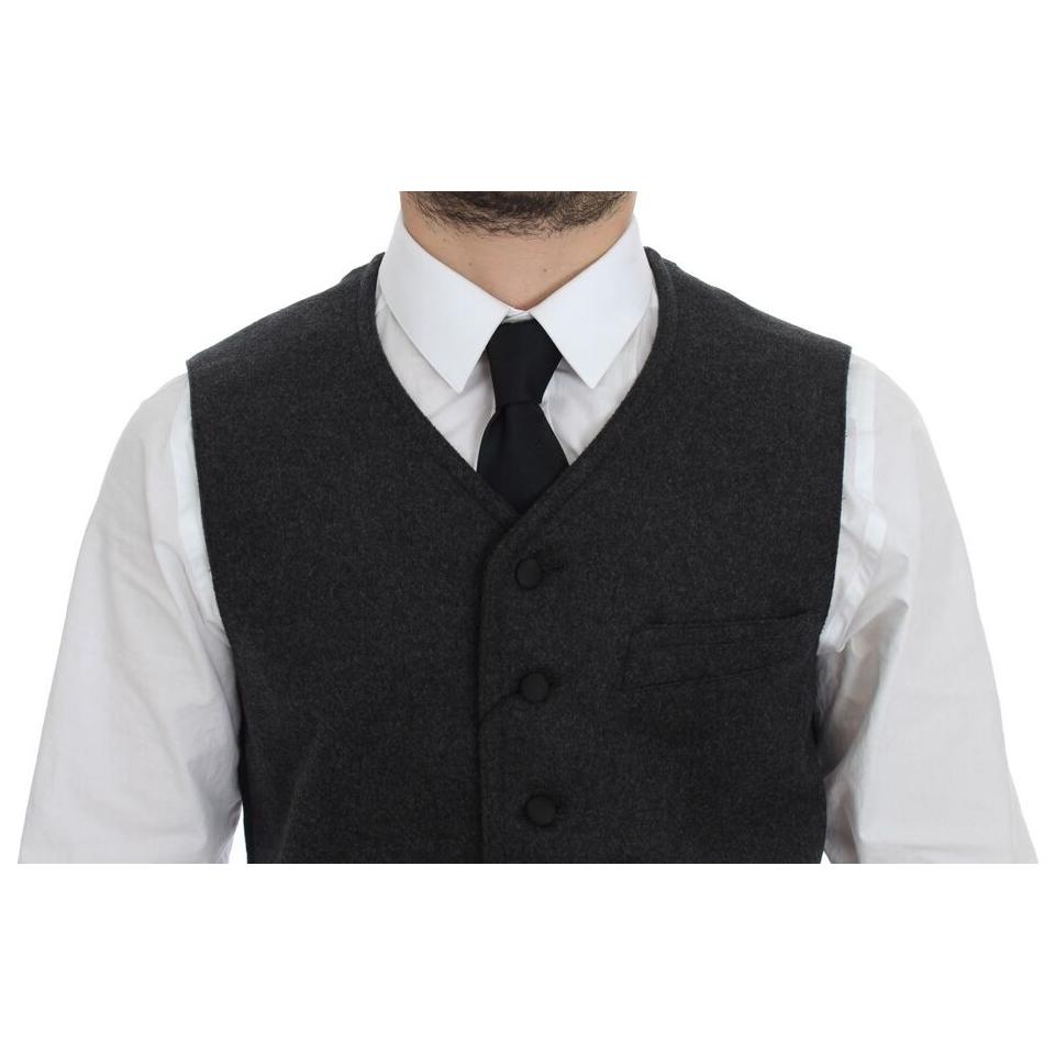 Dolce & Gabbana Elegant Gray Wool Blend Dress Vest Dolce & Gabbana