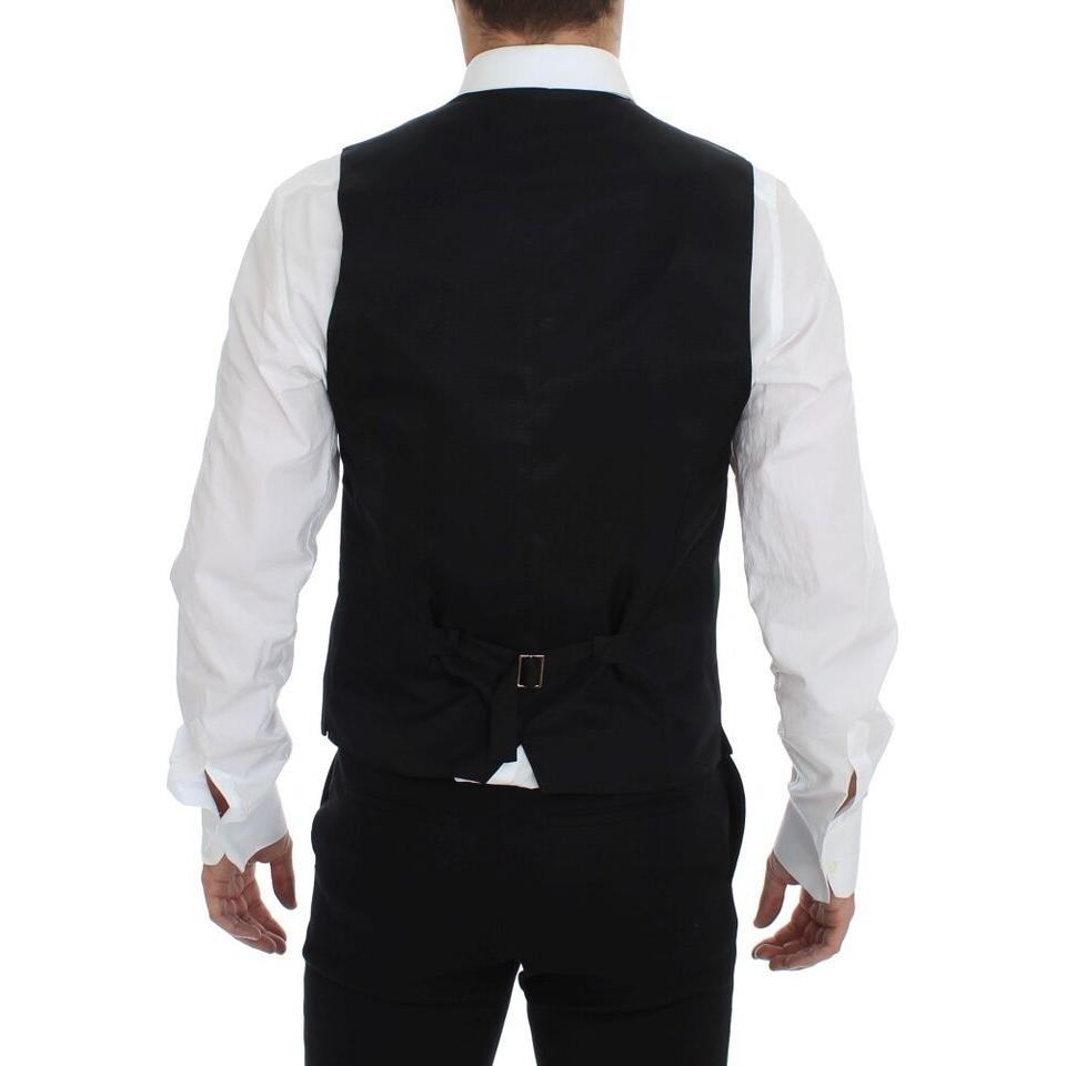 Dolce & Gabbana Gray Wool Formal Dress Vest Gilet Weste