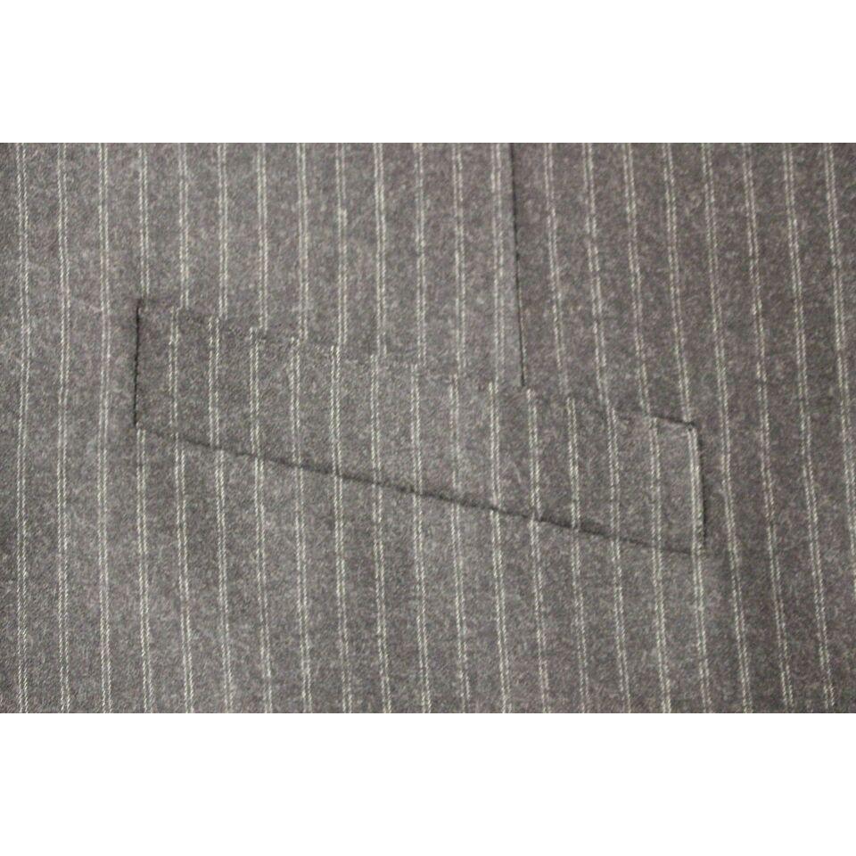 Dolce & Gabbana Gray Striped Wool Single Breasted Vest