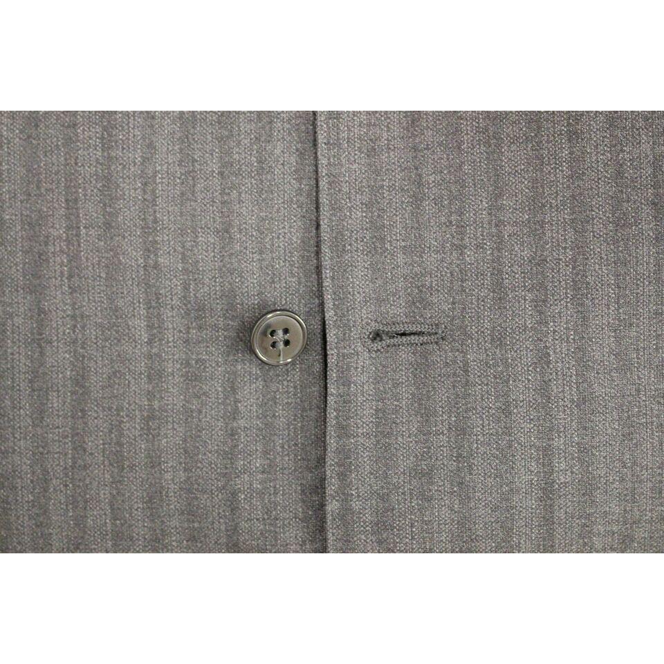 优雅灰色条纹羊毛连衣裙背心