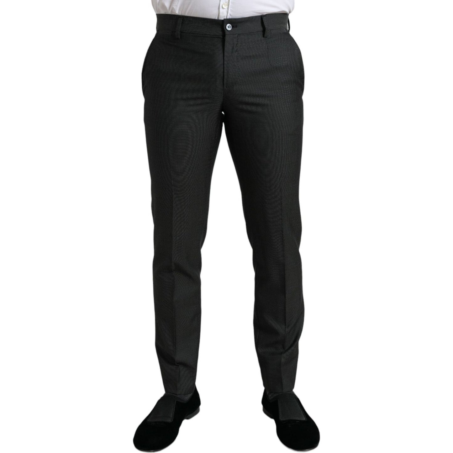 Dolce & Gabbana Elegant Dark Grey Skinny Dress Pants Dolce & Gabbana