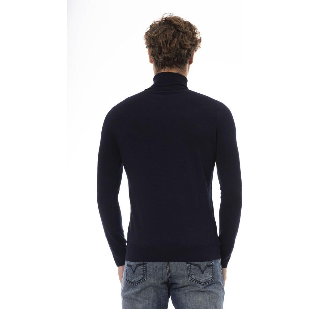 Baldinini Trend Blue Wool Men Sweater Baldinini Trend