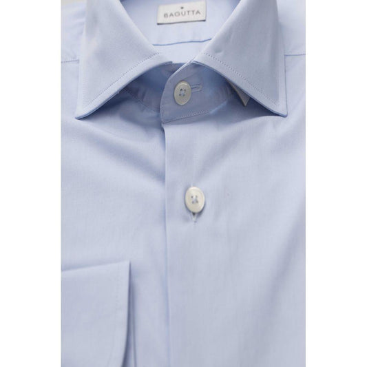 Bagutta Light Blue Cotton Mens Shirt Bagutta