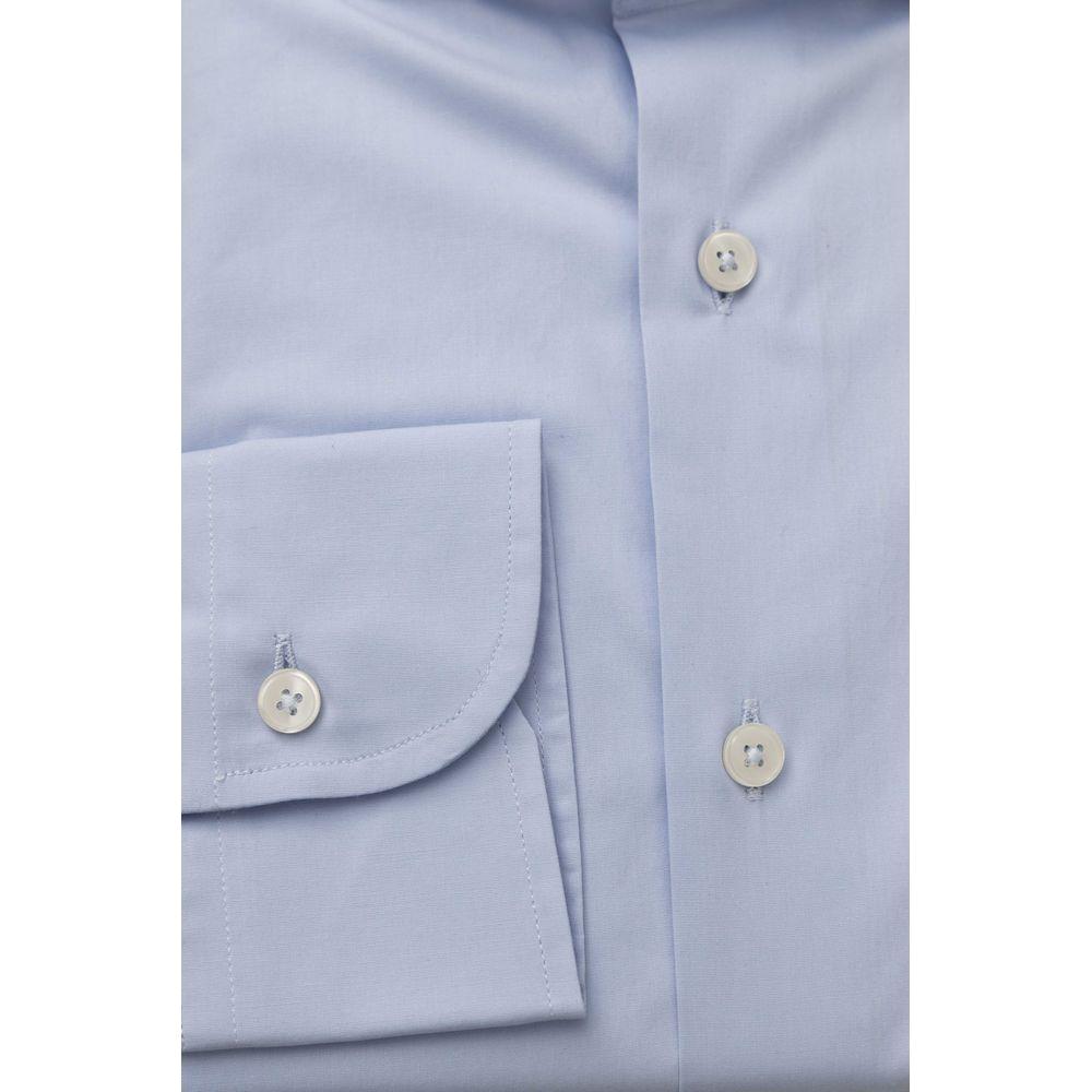 Bagutta Light Blue Cotton Mens Shirt Bagutta