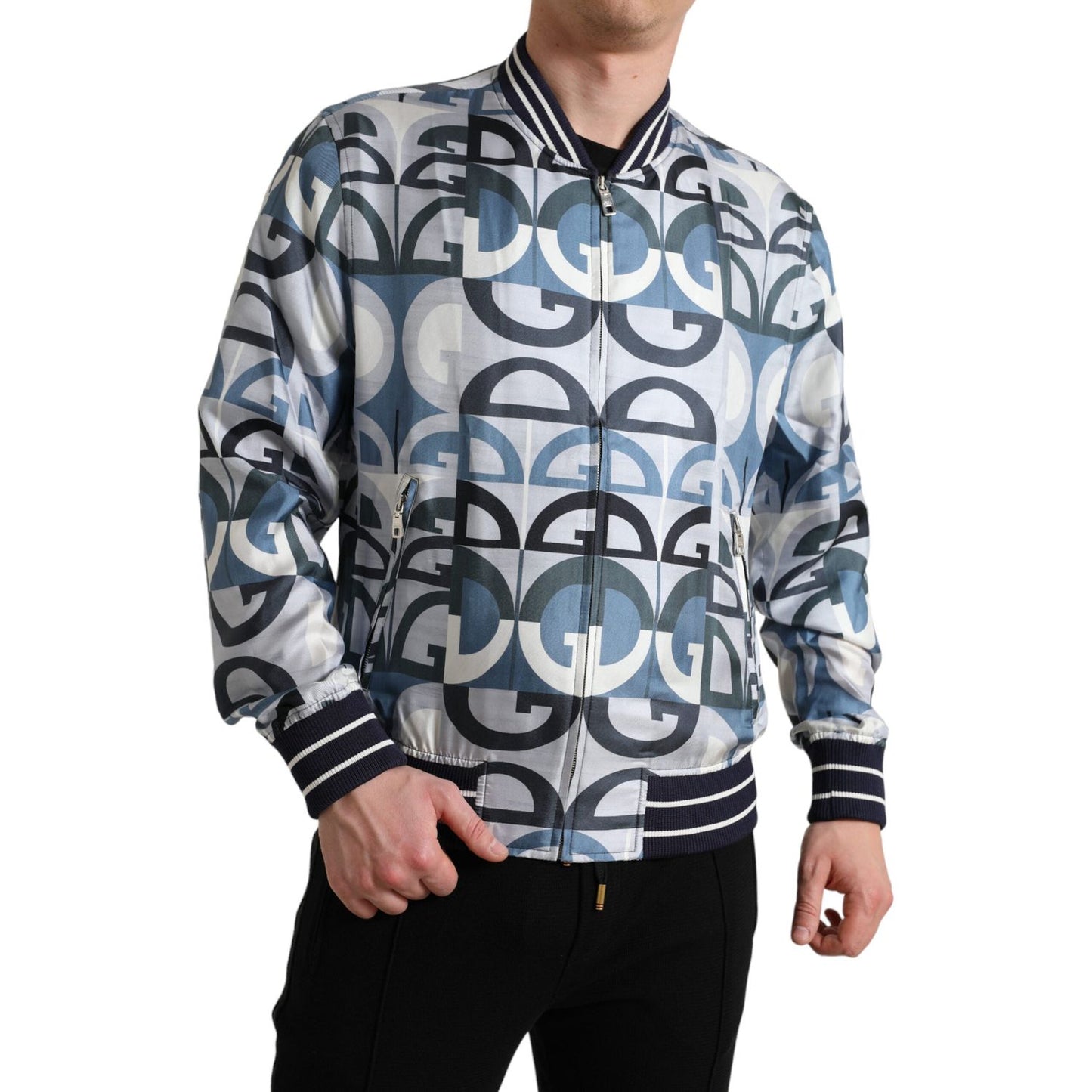 Dolce & Gabbana Multicolor Silk Bomber Jacket - Classic Elegance Dolce & Gabbana