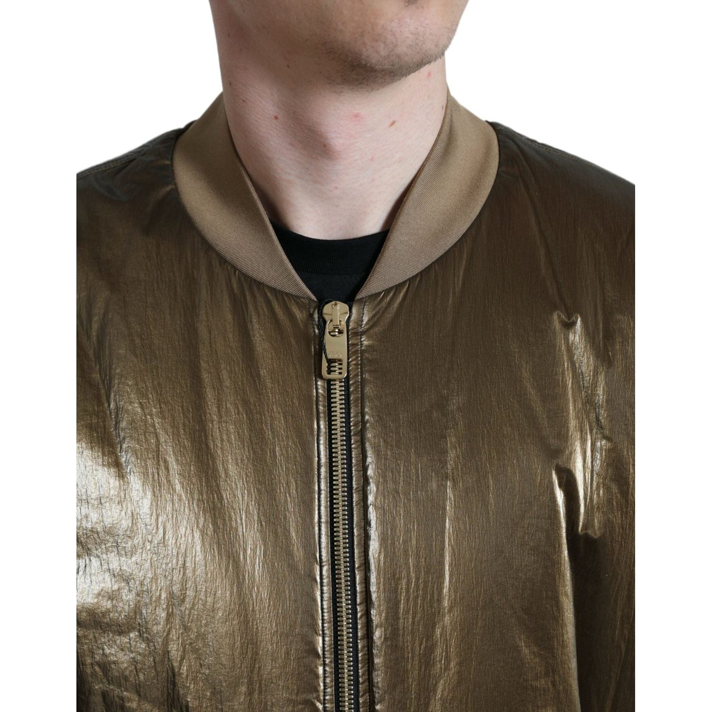 Dolce & Gabbana Elegant Bronze Bomber Jacket Dolce & Gabbana