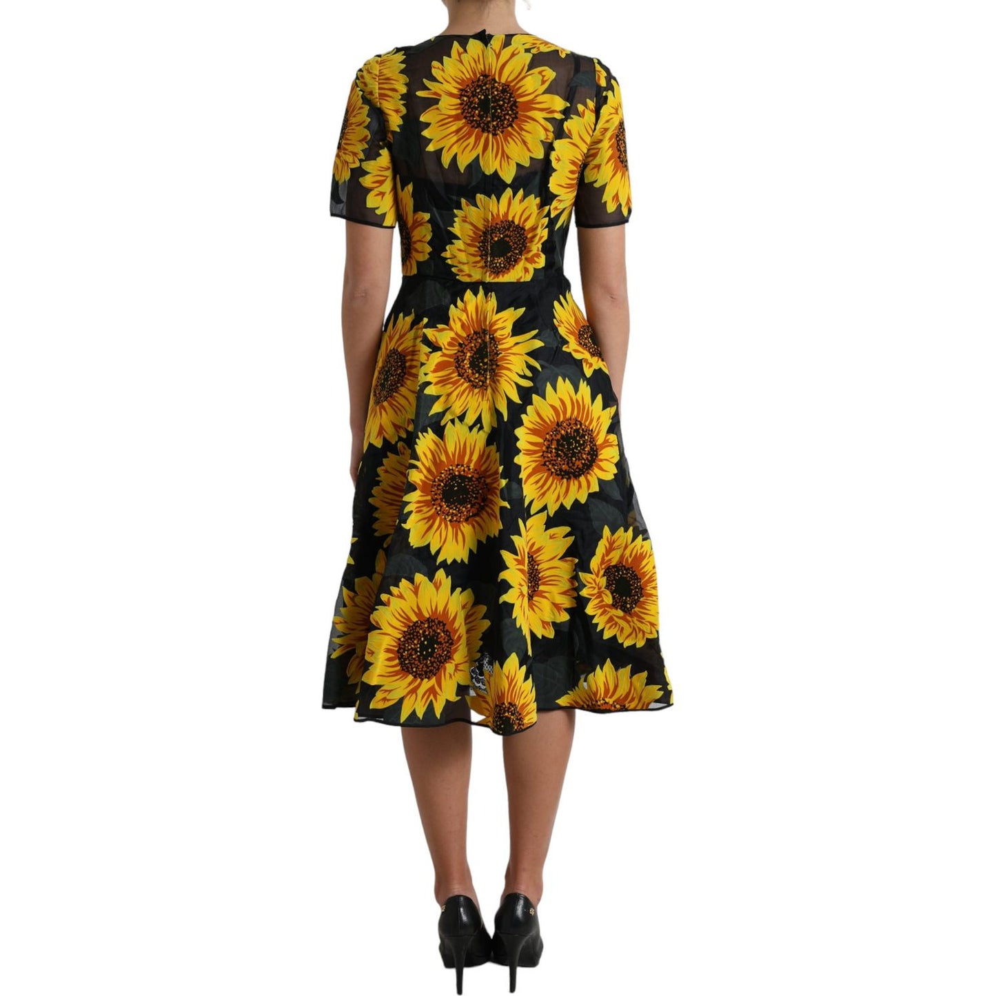 Dolce & Gabbana Summery Sunflower A-Line Midi Dress Dolce & Gabbana