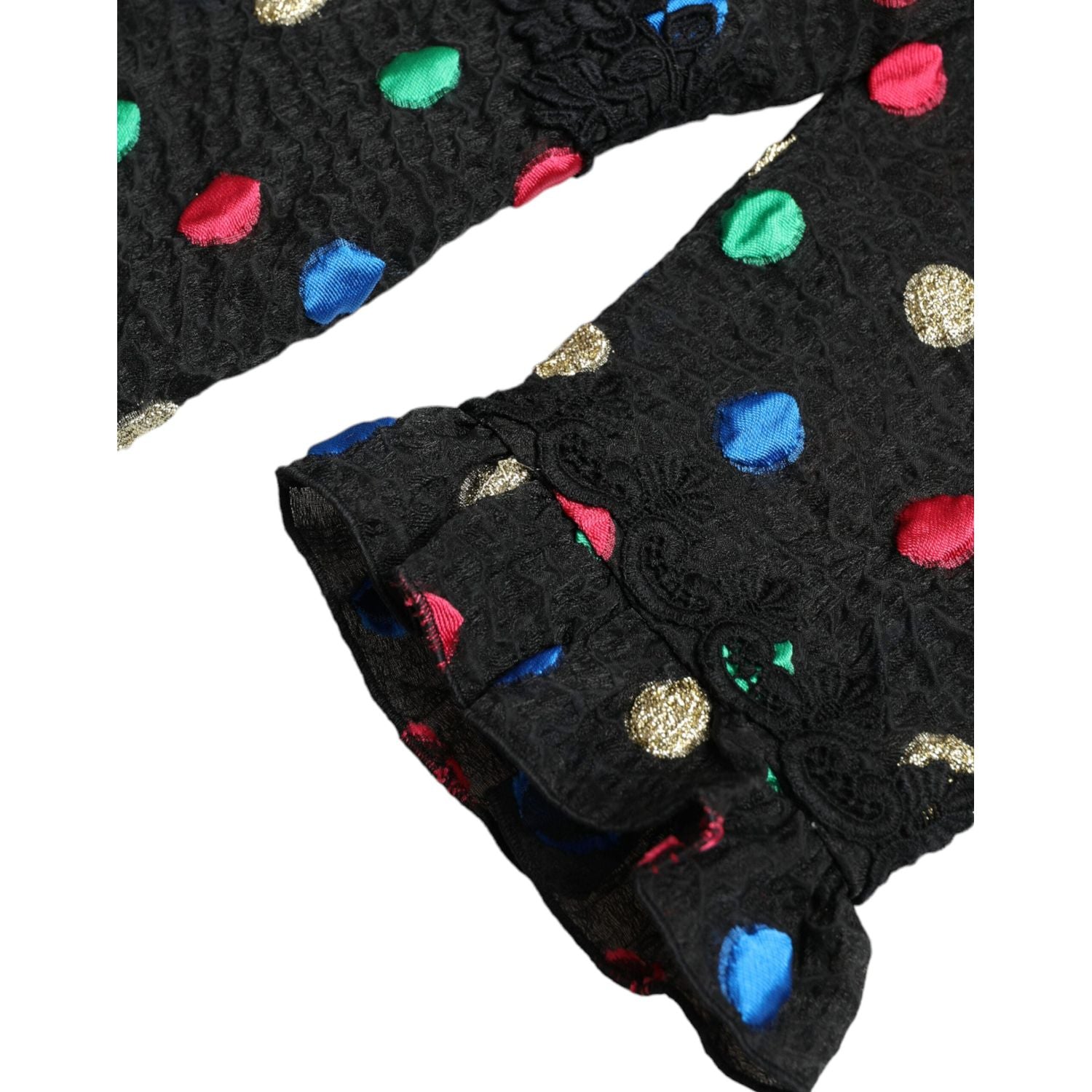 优雅高领波尔卡圆点中长连衣裙