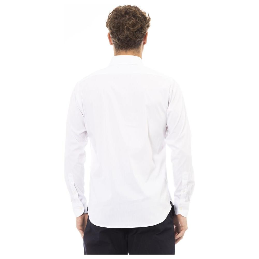 Baldinini Trend White Cotton Mens Shirt Baldinini Trend