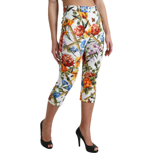 Dolce & Gabbana Floral High Waist Cropped Fashion Pants Dolce & Gabbana