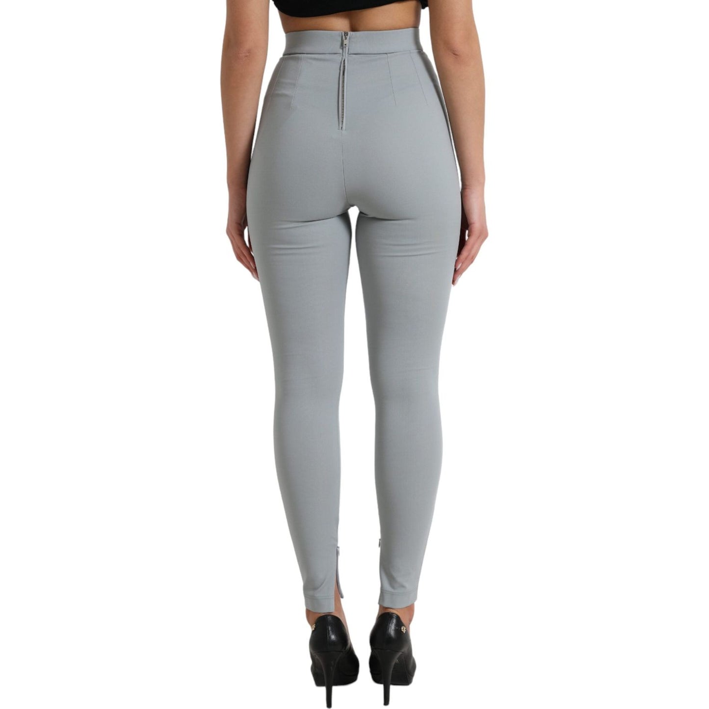 Dolce & Gabbana Elegant High Waist Leggings in Gray Dolce & Gabbana