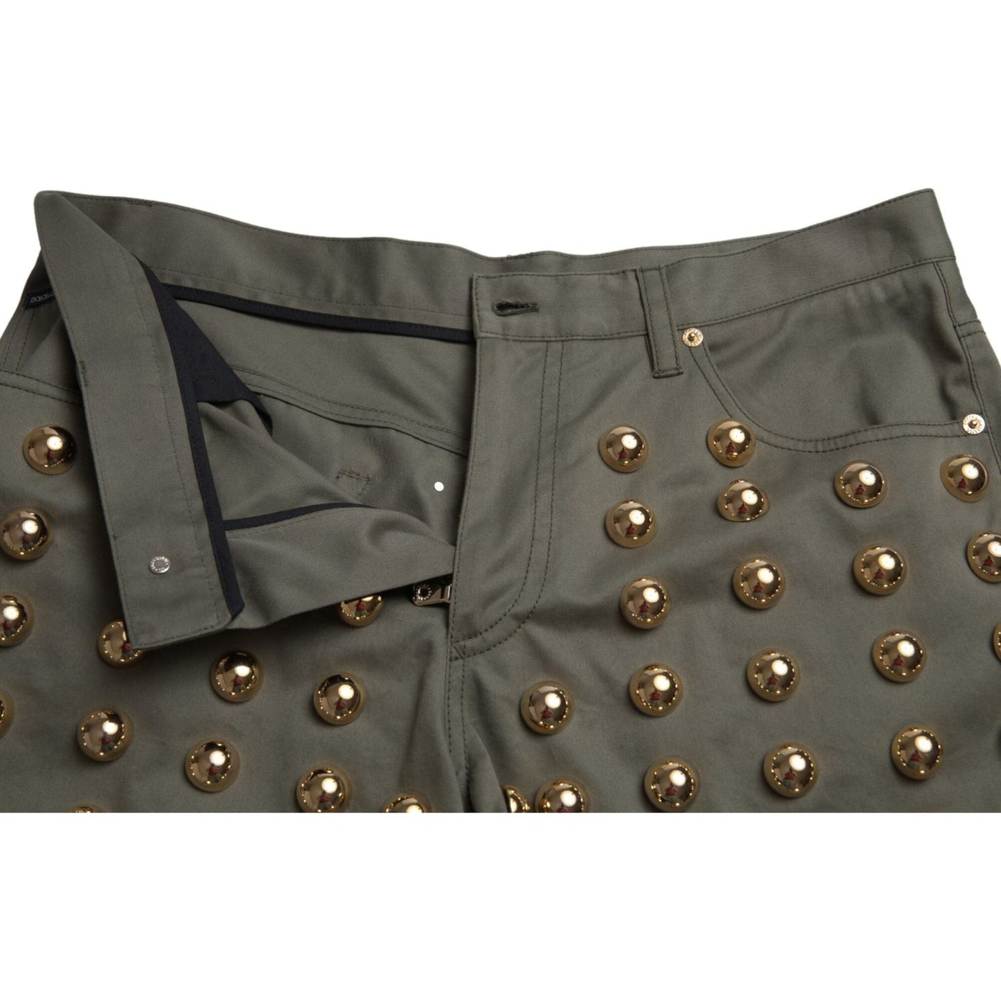 Dolce & Gabbana Emerald High Waist Embellished Shorts Dolce & Gabbana