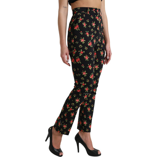 Dolce & Gabbana Elegant High-Waist Floral Tapered Pants Dolce & Gabbana