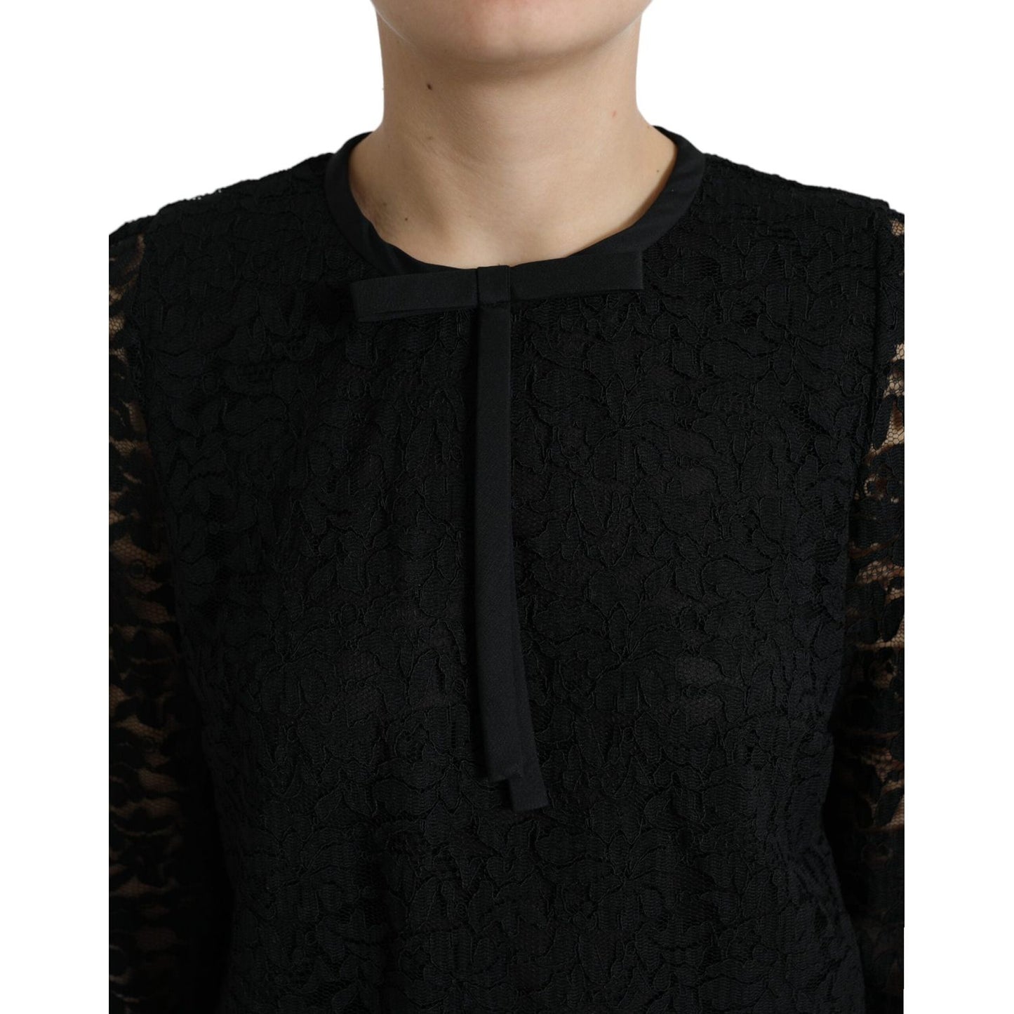 Dolce & Gabbana Elegant Floral Lace Long Sleeve Top Dolce & Gabbana