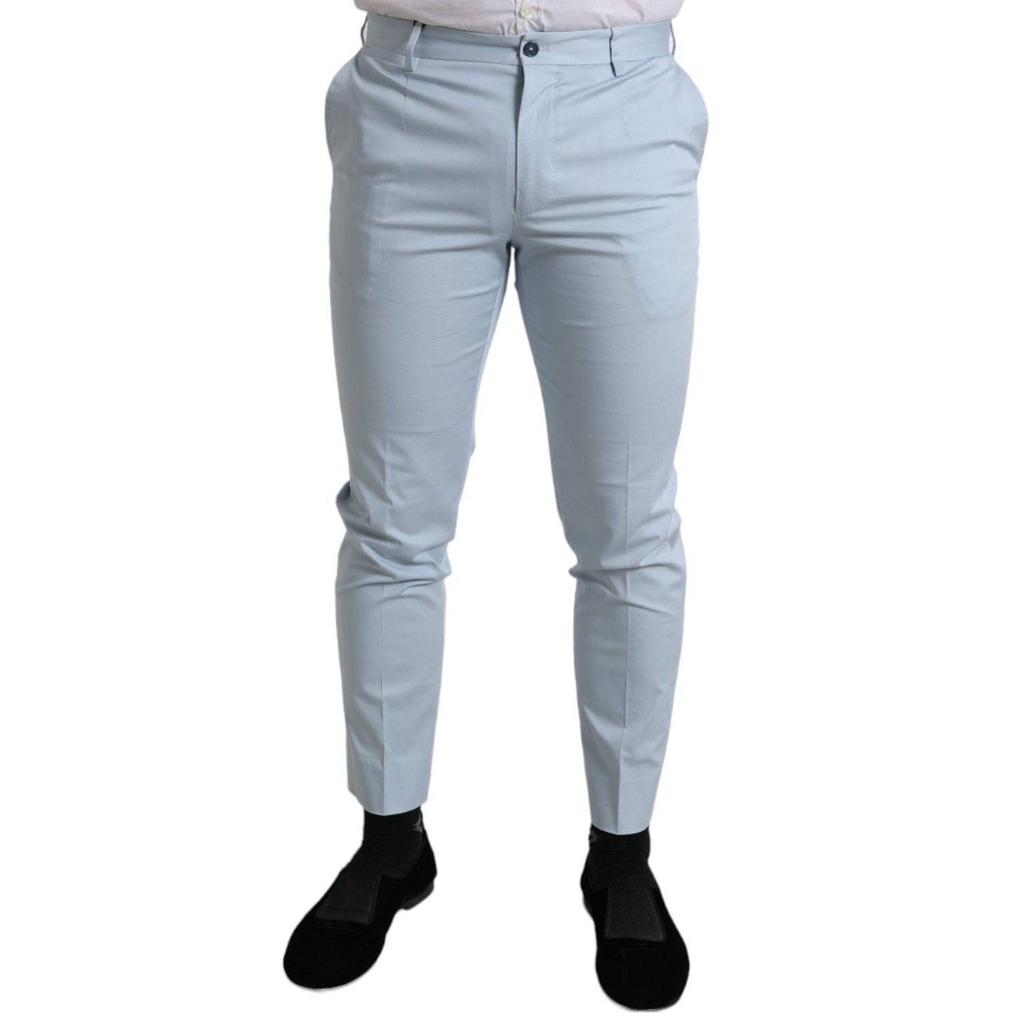 Dolce & Gabbana Sky Blue Cotton Stretch Skinny Pants